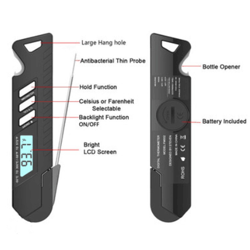 Waterproof Barbecue Thermometer Kitchen Food Probe