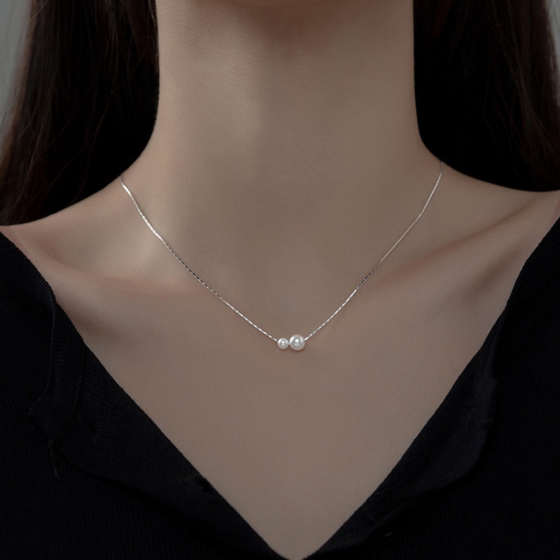 Vòng cổ nữ thanh lịch đơn giản Vòng cổ ngọc trai giả thời trang Hàn Quốc