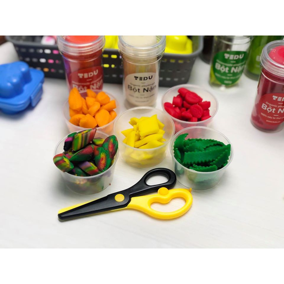Kéo và lăn nhựa - Dụng cụ chơi kèm bột nặn an toàn TEDU