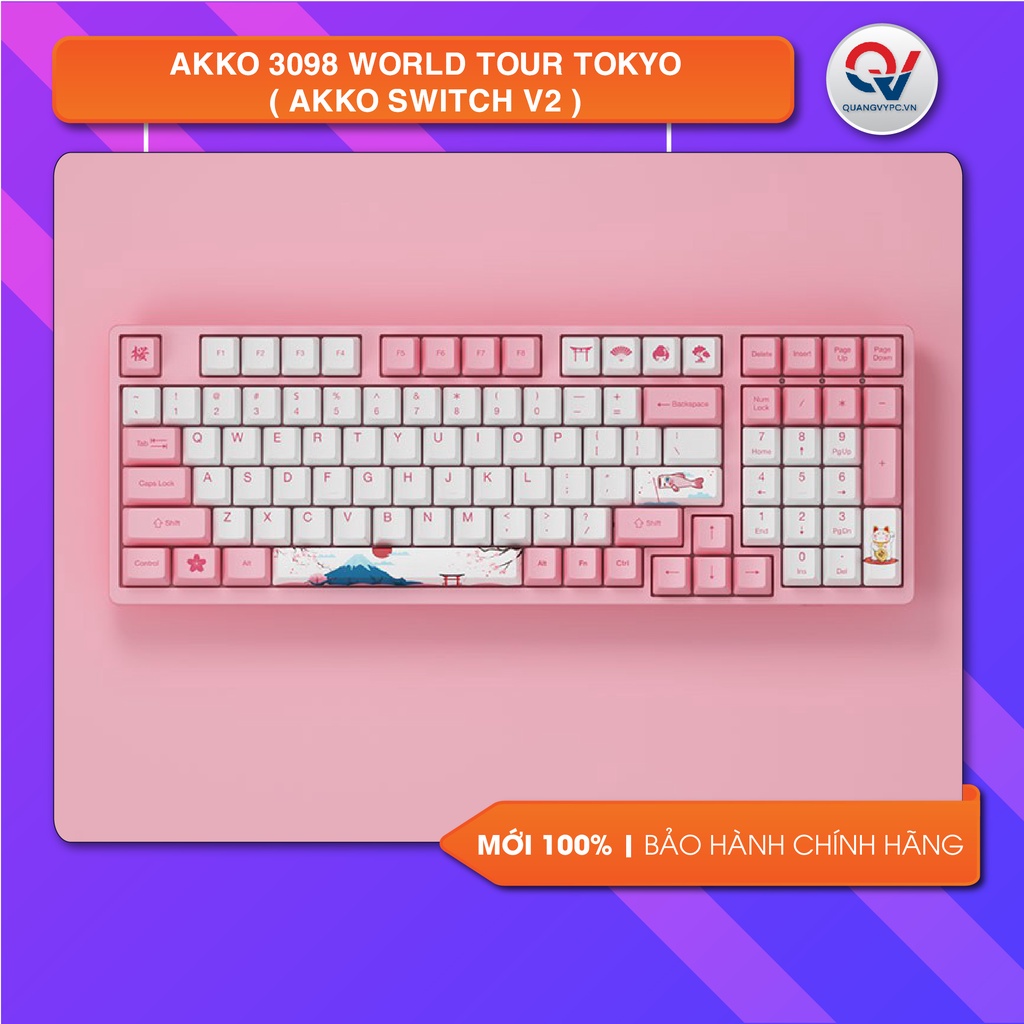 Bàn phím cơ Akko 3098 World Tour Tokyo ( Akko Switch V2 ) Chính hãng Mới 100%