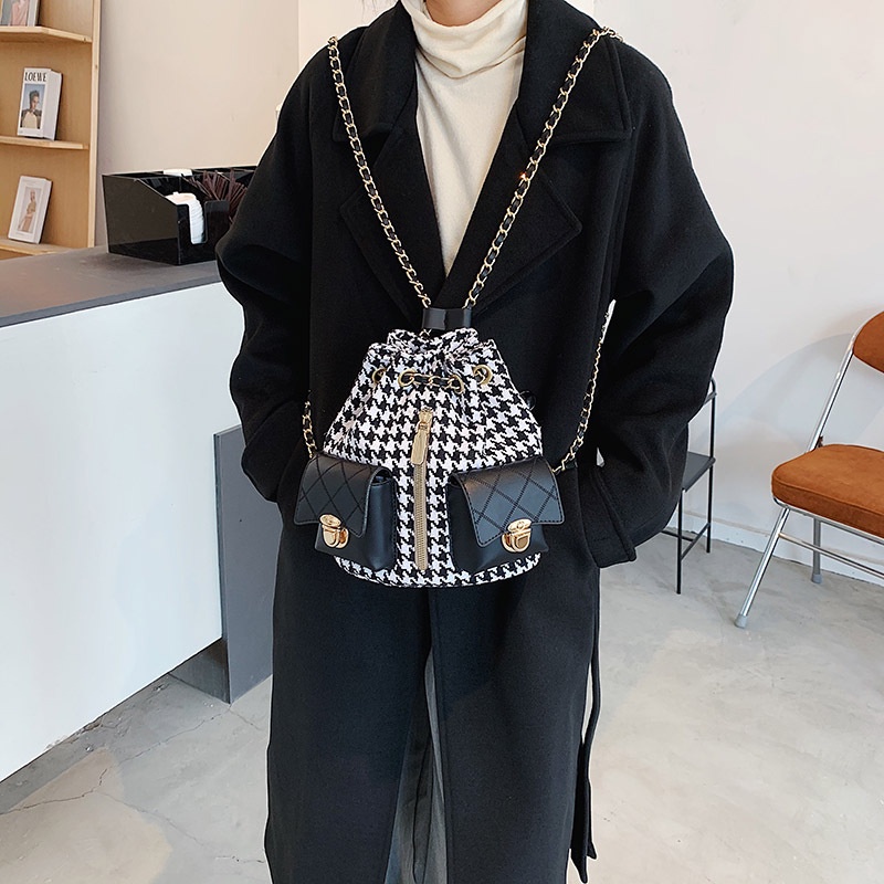 French small bag retro bag for women 2020 new trendy Korean style chain bucket bag Internet Popular textured shoulder messenger bag