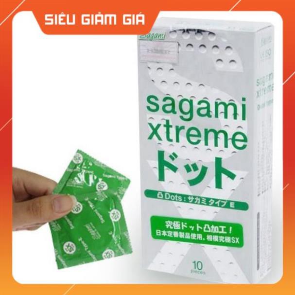 [SIÊU GIẢM GIÁ] Bao Cao Su SAGAMI XTREME Gai Gân Siêu Mỏng Hộp 10 Cái [Đền tiền 200% niếu giả]