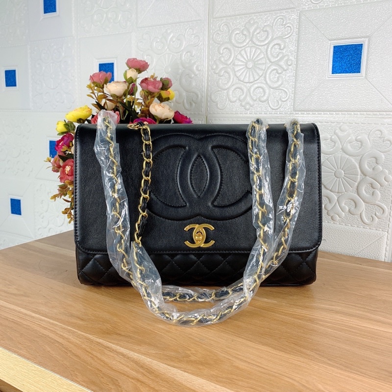 Túi xách Chanel cỡ lớn màu đen size 31cm (có sẵn)