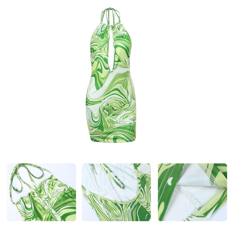 Đầm Dây Rút Họa Tiết Hoa Quyến Rũ Cho Nữ