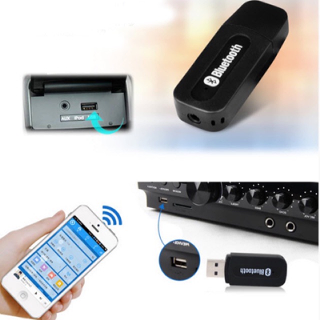 [SALE 10%] Usb bluetooth MZ-301, BT163 có jack audio chuyển loa thường thành loa bluetooth