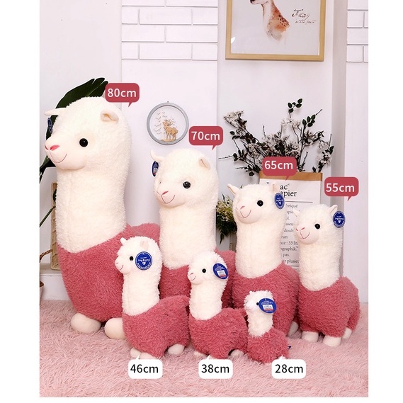 Lạc đà Alpaca nhồi bông dễ thương cỏ - Đồ chơi sang trọng cừu búp bê - Quà tặng 8/3, quà tặng sinh nhật