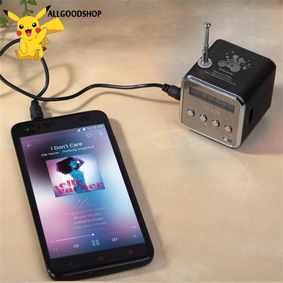 All} TD-V26 Mini Radio FM Digital Portable Speakers /Receiver Support TF Card