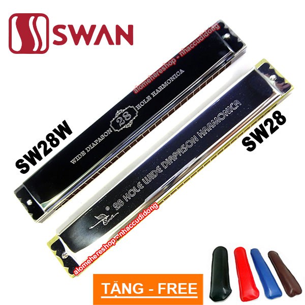 Kèn harmonica Swan Tremolo 28 Lỗ Key C Cao Cấp SW28W