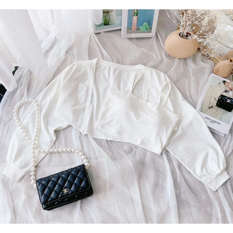 Áo kiểu thun gân dài tay k9