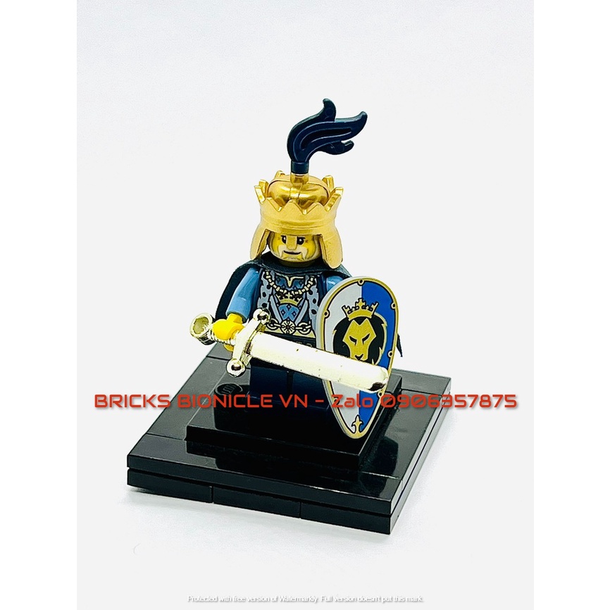 LEGO MINIFIGURES - ĐỒ CHƠI XẾP HÌNH LEGO NHÂN VẬT TRUNG CỔ - CASTLE BLUE LION KING - VUA SƯ TỬ XANH DƯƠNG