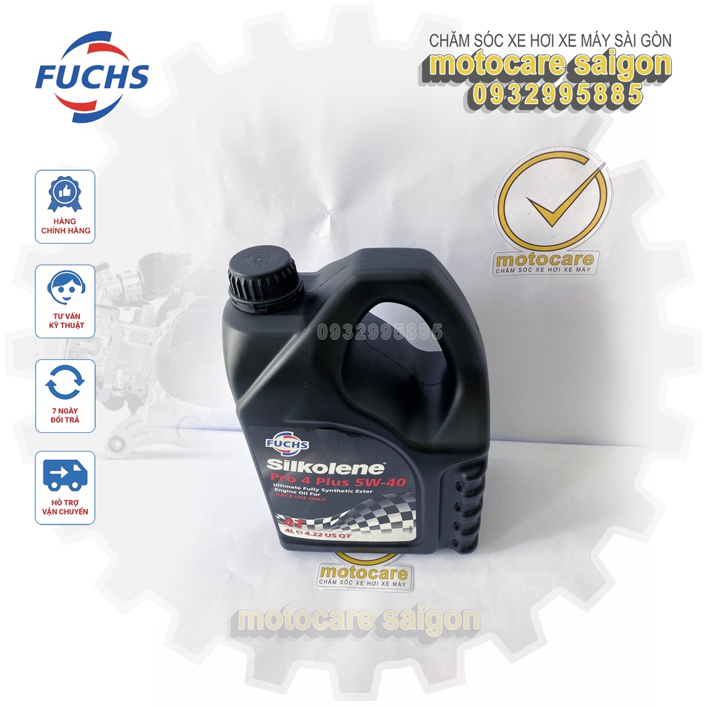 Dầu Nhớt Động Cơ Fuchs Silkolene Pro 4 Plus 5W-40 Race Use Only 4Lit