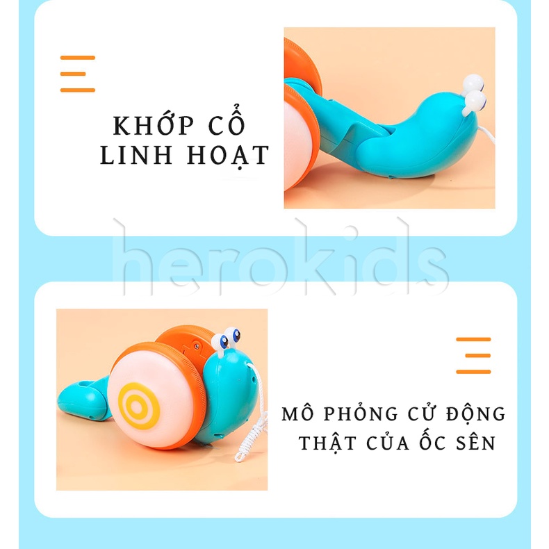 Đồ chơi ốc sên kéo phát nhạc và đèn vui nhộn cho bé