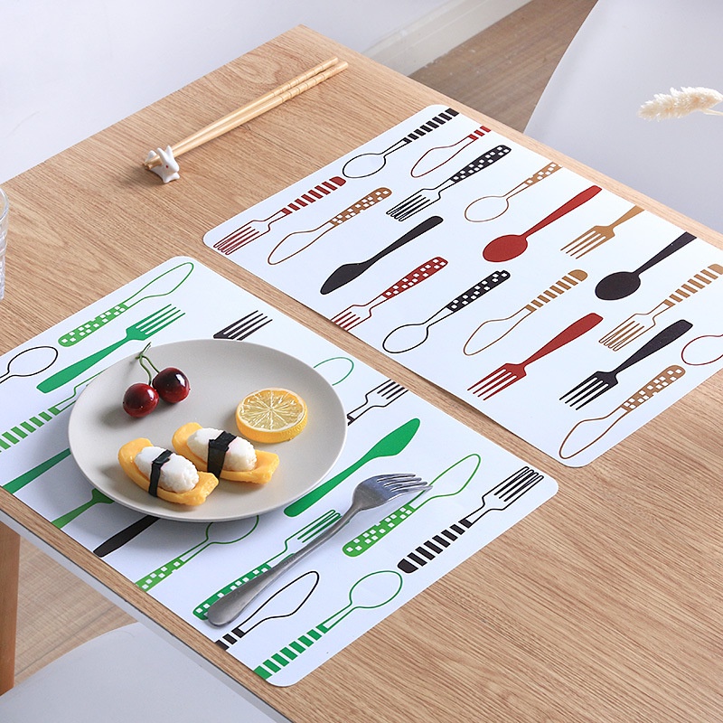 Tấm Lót Bàn Ăn Bằng Nhựa PP Kích Thước 39.9x28.1cm Chống Trượt Không Thấm Nước Và Cách Nhiệt 88316