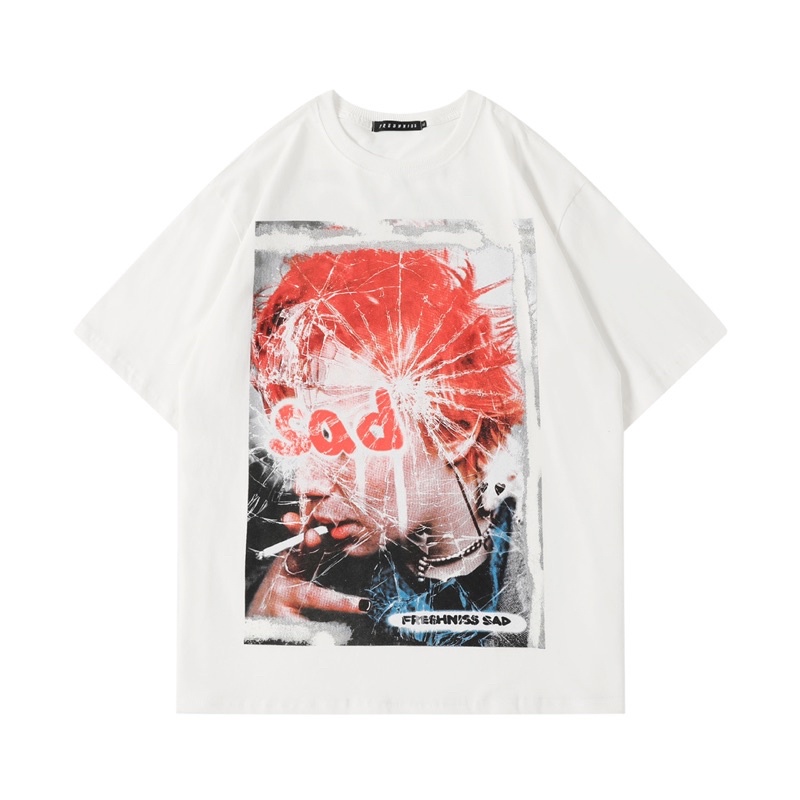 Áo Thun Áo Phông Dáng Rộng SAD 3 màu Đen, Trắng, Xám