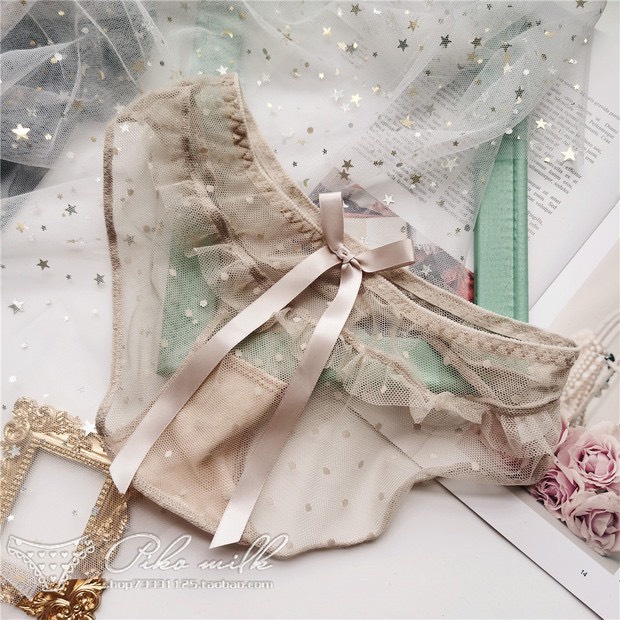 Quần Lót Nữ Ren Bi Nơ Sau Xuyên Thấu Sexy Min Underwear 168205