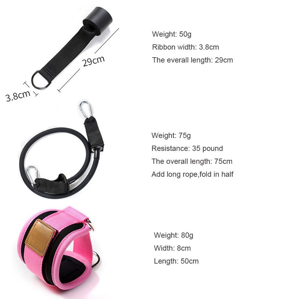 SET Dây Kháng Lực Tập Mông AOLIKES Có Quấn Cổ Chân Legs Pulley Strap Lifting Fitness