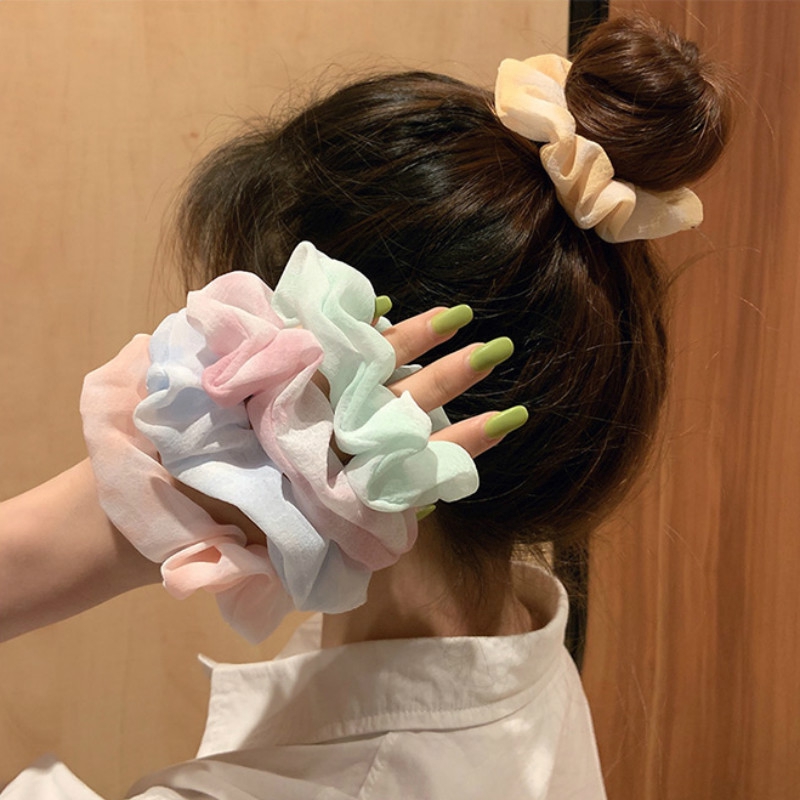 Dây Buộc Tóc Scrunchies Phong Cách Hàn Quốc Dễ Thương Cho Nữ