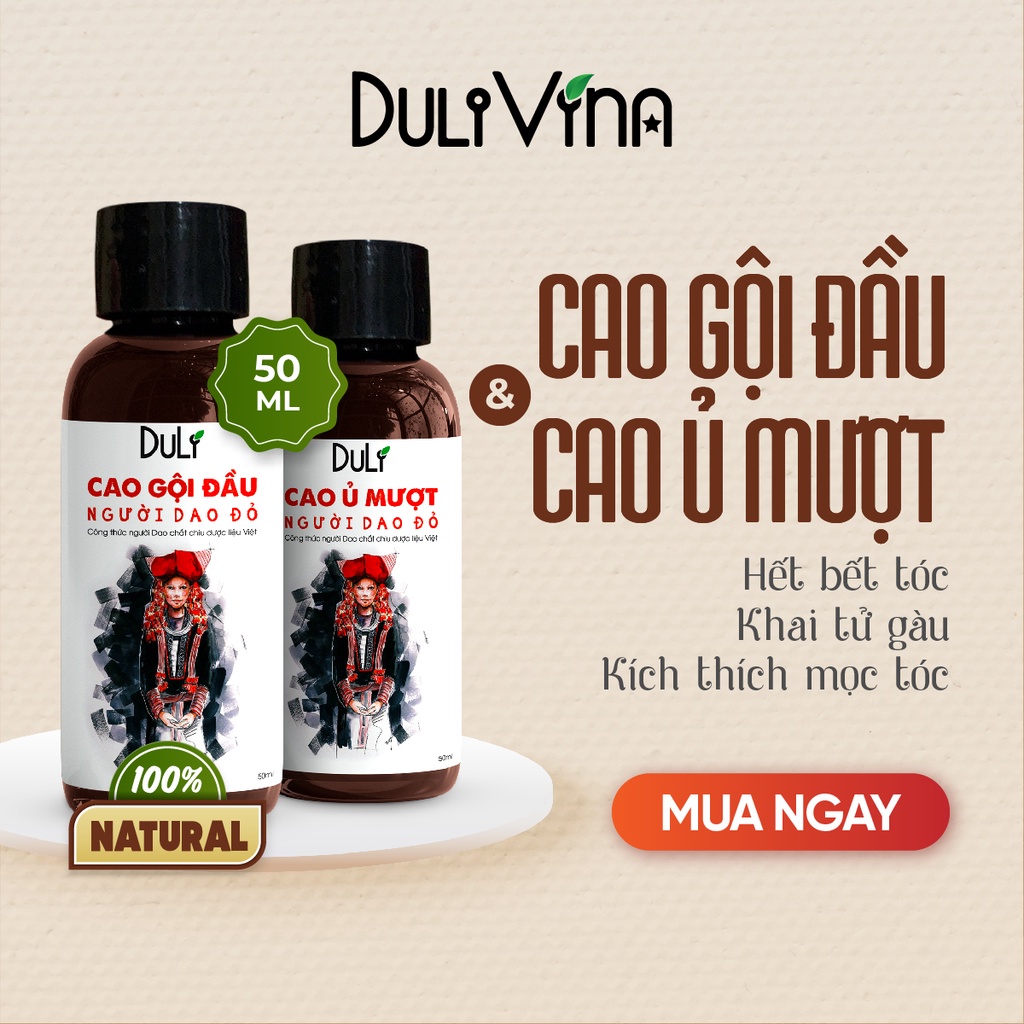 CẶP CAO DẦU GỘI THẢO DƯỢC DULIVE NGƯỜI DAO ĐỎ 50ML GIẢM RỤNG TÓC, MƯỢT TÓC