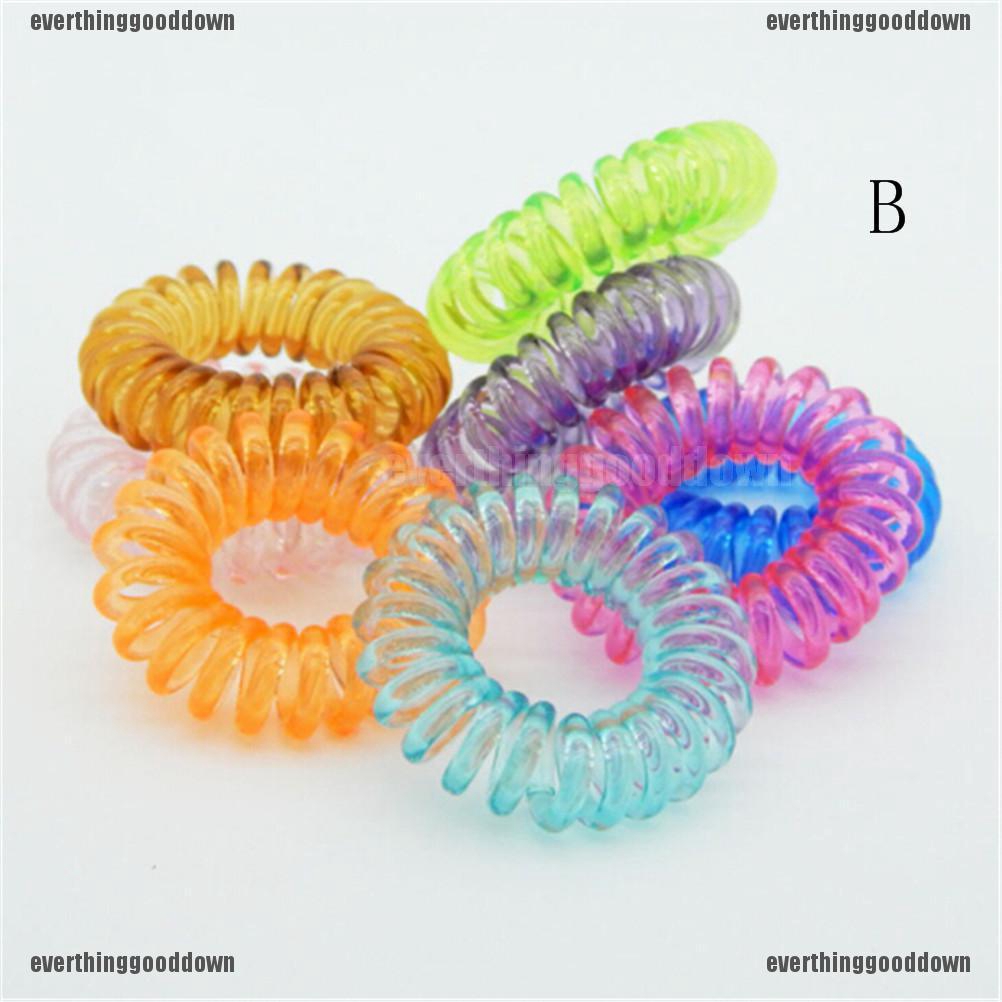 Set 10 Dây Buộc Tóc Nhựa Màu Trơn Tiện Dụng