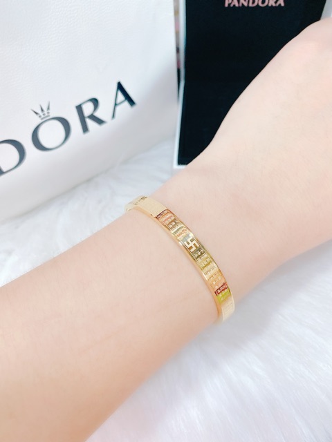 Vòng tay bát nhã tâm kinh mạ vàng ko đen