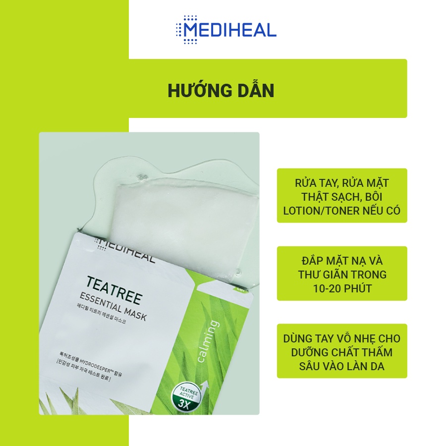 Mặt Nạ Mediheal Tinh Chất Trà Xanh Làm Giảm Mụn Teatree Essential Mask 25ml