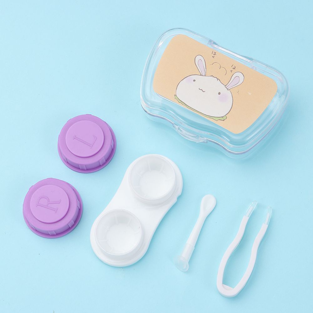 Hộp Đựng Kính Áp Tròng Mini Kèm Gương In Họa Tiết Hoạt Hình Dễ Thương Cho Unisex