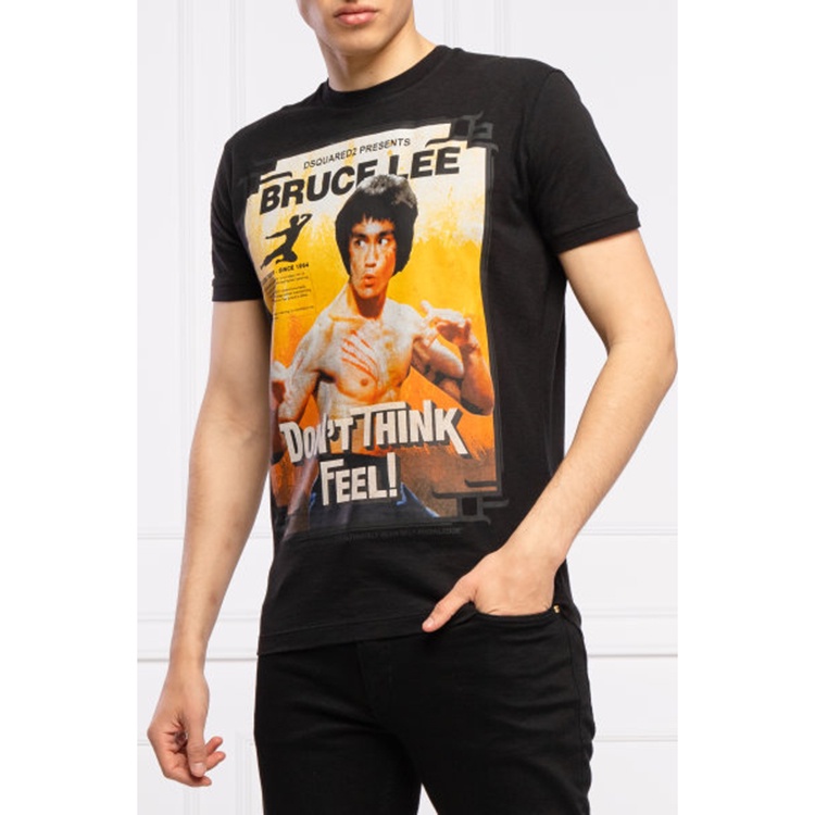 Áo Thun Ngắn Tay In Hình Dsquared2 D2 Power Bruce Lee Cá Tính Cho Nam