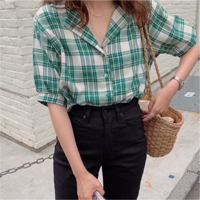 Áo sơ mi nữ kẻ caro