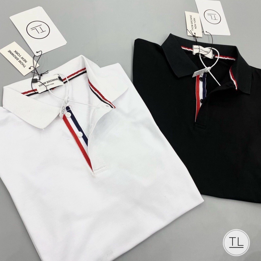 New 2022 Aó polo thom nam nữ vạch tay cao cấp vải cá sấu cotton phong cách trẻ trung