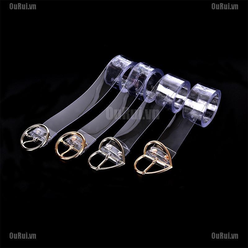 Thắt Lưng Trong Suốt Phối Khóa Trái Tim Xinh Xắn Cho Nữ