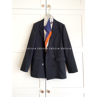 Áo khoác blazer azura by cecilia màu đen - 2 hàng khuy ảnh thật chụp bởi - ảnh sản phẩm 1