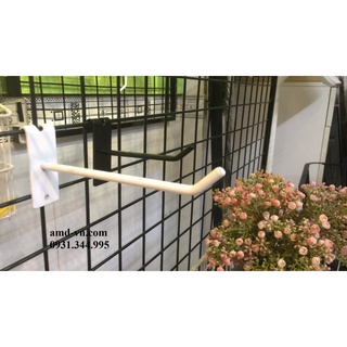 Móc đơn cài lưới sơn dày trắng/đen