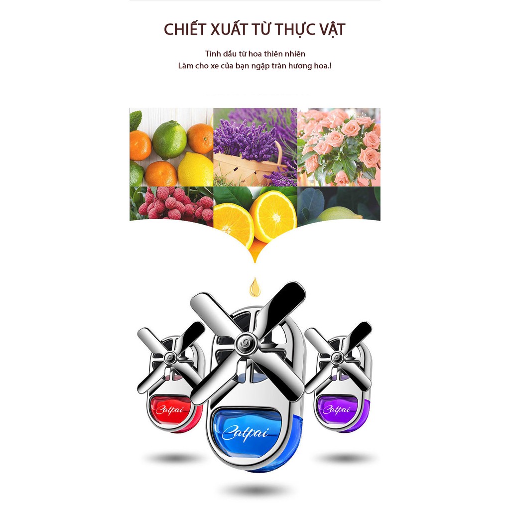 Quạt kẹp cửa gió điều hòa ô tô/Nước hoa kẹp cửa gió ô tô Catpai Hoàn toàn tự nhiên - Mộc Lan Phụ Kiện Xế Yêu
