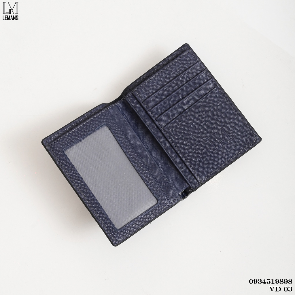 Ví da Saffiano Lemans dáng Đứng thông minh bảo hành 06 tháng