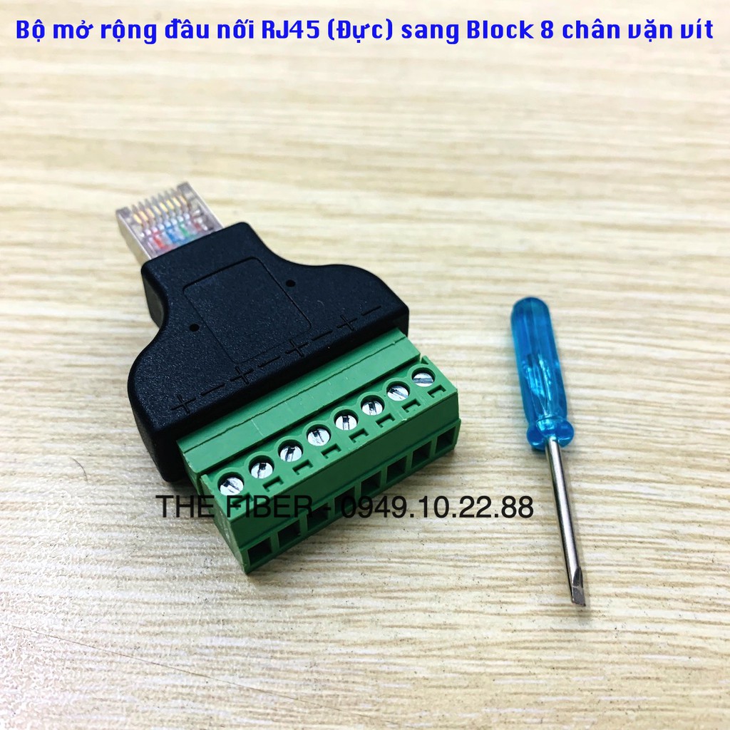 Bộ mở rộng đầu nối RJ45 sang Block 8 chân vặt vít