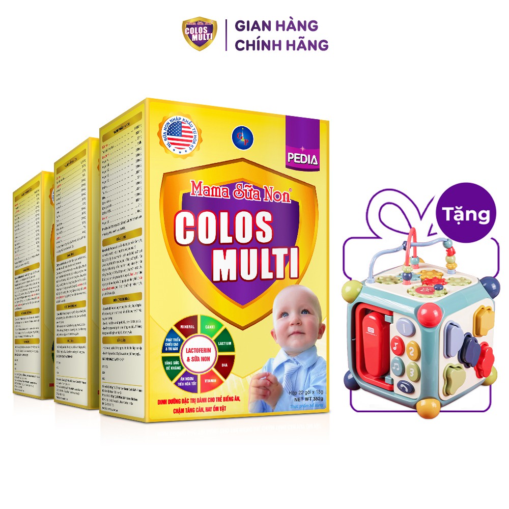 Combo 3 hộp sữa bột cho bé Colosmulti 350g - 450g [Quà Tặng Đồ Chơi Đa Tương Tác]