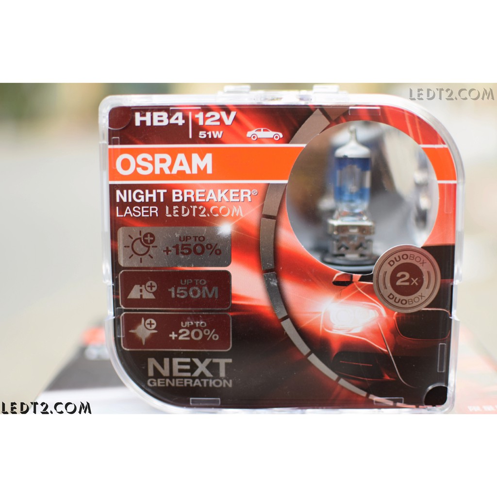 [Mã LIFEAU5SALE giảm 20k đơn 50k] [LEDT2 ISOP] Đèn pha Halogen Osram Night Breaker Laser +150% [SL: 1 bóng]