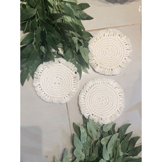 lót ly macrame trắng