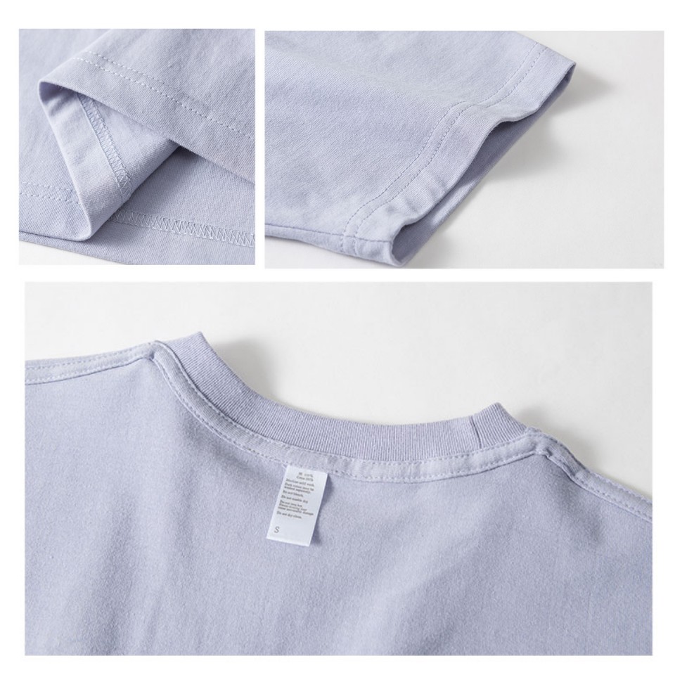250G Áo Phông 100% vải Cotton chải kĩ, loại bỏ lông thừa - Áo thun 250gsm màu Tím Oải Hương form Unisex cho mùa hè 2022