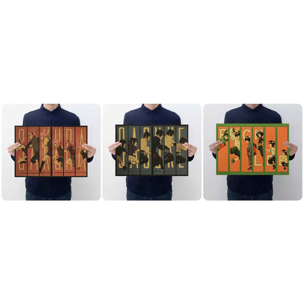 15 Mẫu Poster Naruto Giai Đoạn Trưởng Thành Kích Thước 50.5*35cm Nhân Vật Tranh Anime Phong Cách Cổ Điển Giấy Kraft