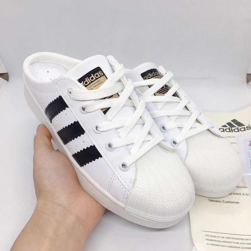 Giày thể thao sneaker🔥 MULE SUPERSTAR🔥 dành cho nữ đi đẹp SDG 01 :ĐẠP GÓT TRẮNG