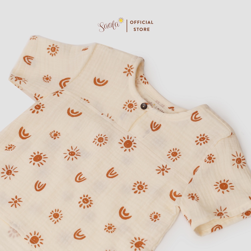 Bộ Áo Quần Cho Bé Trai/ Bé Gái Chất Liệu Muslin Thoáng Mát Mặc Hè -  BRAUN SET - SEM005 và SEM006 - SAOLA KIDS CLOTHING