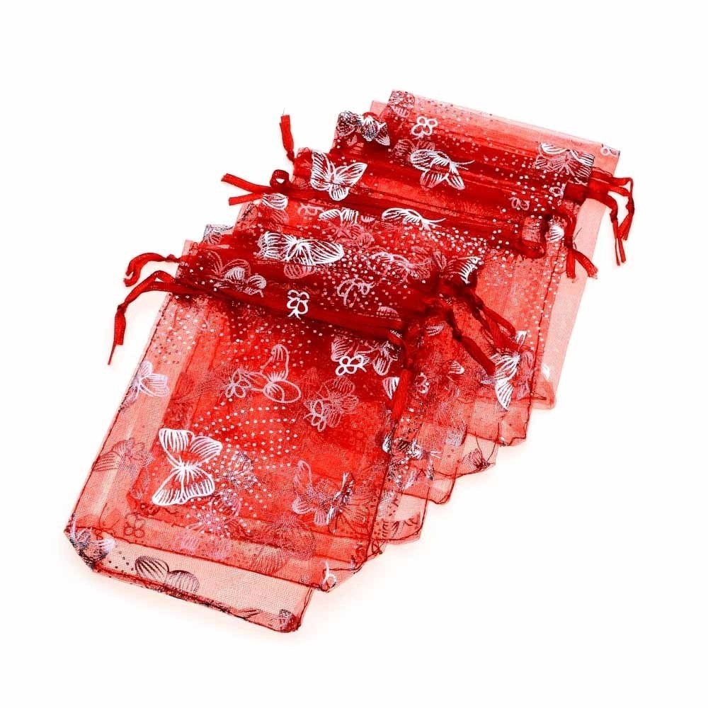 Set 10 Túi Dây Rút Đựng Trang Sức Họa Tiết Bướm