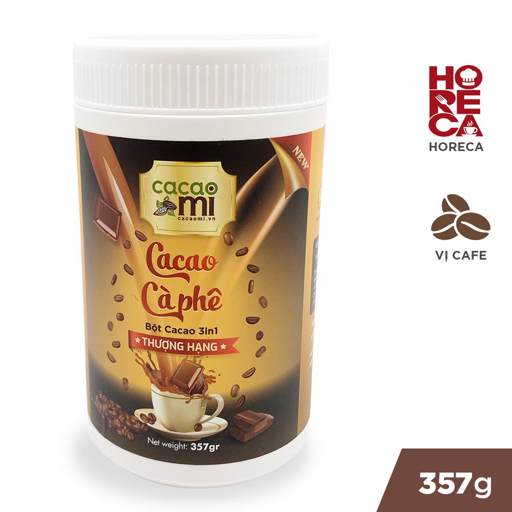 Thức uống sô cô la vị cà phê - Bột ca cao cafe hòa tan dùng pha chế trà sữa, làm bánh CACAO MI hộp thượng hạng 357g