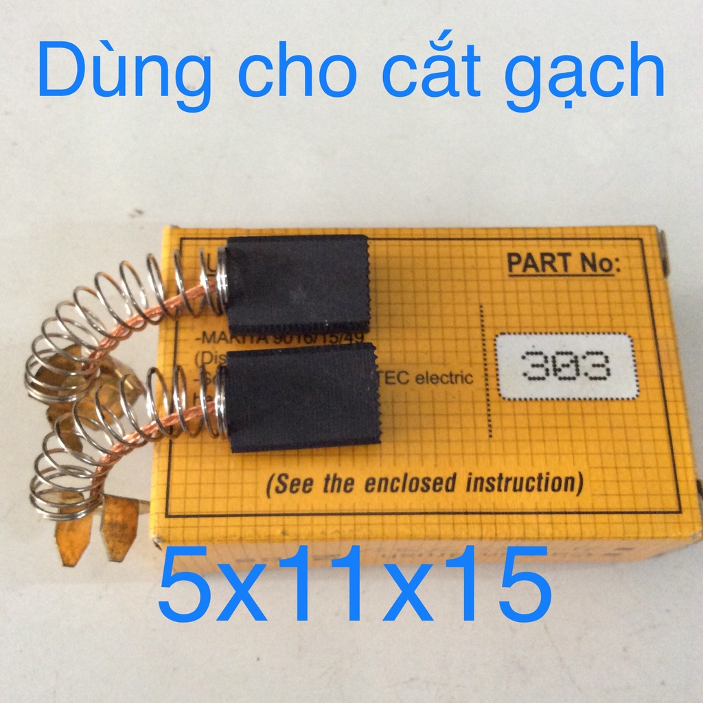 3 KIỂU THAN CARBON TỐT ( 325 - 411 - 303 ) DÙNG CHO MÁY MÀI MA KI TA , CẮT GẠCH...