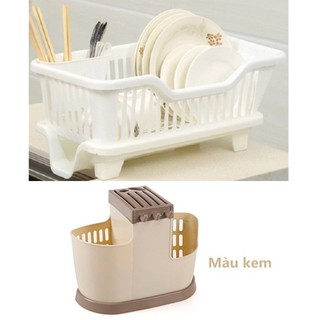 Bộ 1 giá để bát nhựa và 1 Ống đựng đũa HomeStar