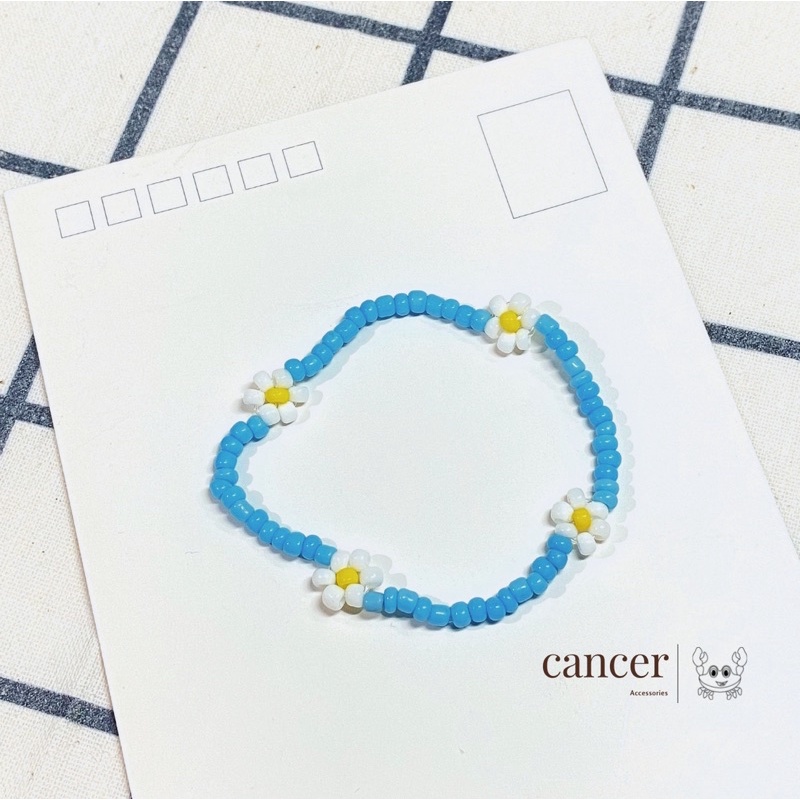 VÒNG ĐEO TAY HẠT CƯỜM HOA CÚC ROSÉ HANDMADE KPOP  #makebytiemtaphoahandmade