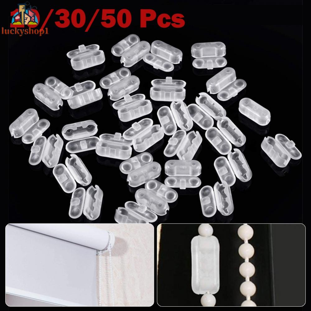 Bộ trong suốt 10/30/50 chiếc 4,5 * 6cm khóa hạt kéo hạt khóa kết nối con lăn rèm Roman mù kéo hạt đầu nối cáp chuyên nghiệp