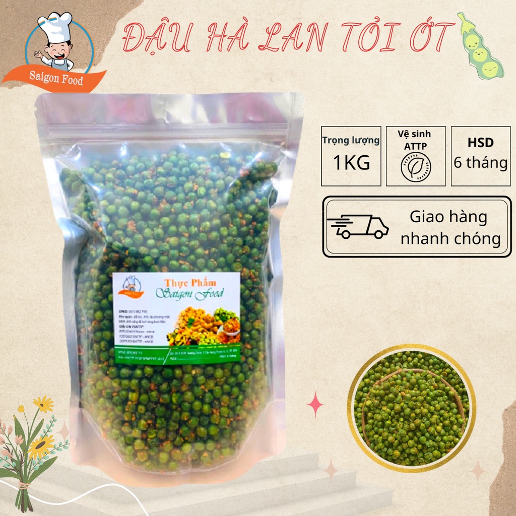 1kg đậu hà lan rang tỏi ớt