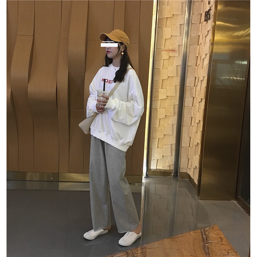 Quần Ống Rộng Nữ Hai Màu Basic Unisex Zinti QD13